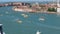 Venice, Italy. Amazing drone aerial landscape of the San Marco square, Riva degli Schiavoni and water basin