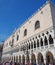 Venice, Italy. Amazing landscape at the Doge`s Palace built in Venetian Gothic style