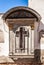 VENICE, ITALY - AUGUST 20, 2016: Famous architectural monuments and religion signs of old church wall medieval buildings close-up