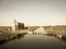 VENICE, ITALY - AUGUST 21, 2017: Old uninhabited house in the late afternoon long the saltmarsh in Lio Piccolo, little town near