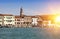 Venice. Italy. Bright ancient buildings ashore Canal Grande