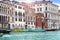 Venice. Italy. Bright ancient houses along Canal Grande