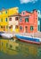 Venice Italy, Burano Island Venice, colorful houses architecture at Burano island Venice Italy