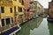 Venice Italy with Canal with Colorful Buildings