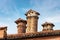 Venice Italy - Close-up of ancient chimneys and roof