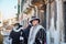 Venice, Italy - February 10, 2018: People in masks and costumes at the Venice Carnival