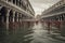 Venice, Italy, flooded - conceptual photography, global warming concept. Generative AI