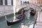 Venice, Italy. Gondola under the bridge