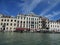 Venice, Italy, the Grand Canal, buildings and sidewalks built on the water.