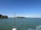 Venice, Italy, green islands of the Gulf of Venice, view from the sea.