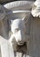 Venice, Italy - July 14, 2016: detail of a statue of a wolf in a