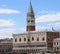 Venice, Italy - July 14, 2016: Italian scenes and Saint Mark Bell tower