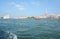 VENICE, ITALY - JUNE 14, 2019 - Beautiful view from the sea on Venice coastline landscape