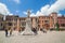 VENICE, ITALY - JUNE 15, 2016: view of statue of Nicolo Tommaseo on St. Stephen`s square campo Santo Stefano