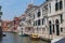 VENICE, ITALY - JUNE 15, 2017 View to Venetian canal rio Madonna del Orto and empty Fondamenta Gosparo Contarini