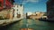 Venice, Italy, June 2017: Cruise on the Grand Canal in Venice. Tourism in Italy