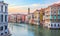 Venice, Italy - June 27, 2014: Sunset in Venice, Italy - view on colorful houses on Grand Canal