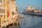 VENICE, ITALY - MARCH 14, 2014: Canal grande in evening light from Ponte Accademia