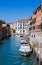 VENICE, ITALY - MARCH 28,2015: Venician cityscape with canal, bridge and houses, Italy