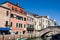 VENICE, ITALY - MARCH 28,2015: Venician cityscape with canal, bridge and houses, Italy