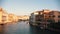 Venice, Italy - November 13, 2018. - Italian canal. Boats sailing on the river. Time lapse