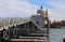 Venice Italy Pontoon bridge in wood and steel which connect the