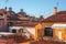 Venice Italy Rooftop Cityscape with Orange Terracotta Tiles and Chimneys