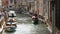 VENICE, ITALY, SEPTEMBER 7, 2017: houses built with stunning Venetian architecture, standing on a canal, along which