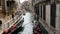 VENICE, ITALY, SEPTEMBER 7, 2017: one of a picturesque Venetian canals on which gondolas and gondoliers run rolled