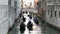 VENICE, ITALY, SEPTEMBER 7, 2017: View of the canal, on which stands the world famous bridge of sighs, a romantic walk