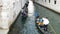 VENICE, ITALY, SEPTEMBER 7, 2017: View of the canal, on which stands the world famous bridge of sighs, a romantic walk