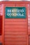 Venice Italy sign advertising Servicio Gondole (Gondola Service) with red wood background