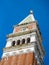 Venice, Italy, St. Mark`s Square Piazza San Marco detail of Bell Tower of Saint Mark