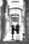 Venice Italy - Tourist couple exploring Venice streets. Blurred picture