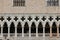 Venice. Italy - tracery from the Doge`s Palace, one of Venice symbol.