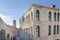 Venice, italy: traditional venice buildings. Italian flag