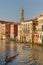 Venice, italy: traditional venice canal scene. gondola and church spire