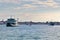 Venice, Italy. Two ferryboats and motor boats in Grand Canal