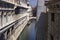 Venice, Italy: Wide angle view of the city of Venice, Traditional Cityscape with narrow canal and gondola