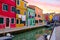 Venice landmark, Colorful Houses in Burano island