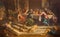 Venice - Last supper of Christ (Ultima Cena) by Jacopo Robusti (Tintoretto) in church Chiesa di San Stefano.