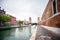 Venice.  The Main Gate at the Venetian Arsenal Arsenale di Venezia. Ponte del Paradiso. Canal Rio dell