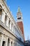 Venice, National Marciana library and San Marco bell tower in Venice