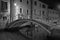 Venice at night street photo monochrome