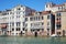 Venice old buildings facades and the grand canal in Italy