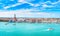 Venice panoramic aerial view, Piazza San Marco with Campanile an