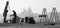 Venice - Repair on the waterfront and silhouette of Santa Maria della Salute church.