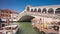 Venice rialto bridge grand canal bay side panorama 4k time lapse italy