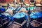 Venice`s gondolas in the rain