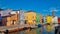 Venice - Scenic view of bright colorful houses the island of Burano in city of Venice, Veneto